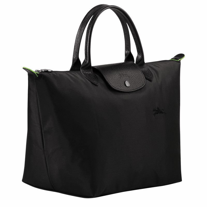 Longchamp Le Pliage Green M Handbag - Recycled canvas Black | KXLV47306