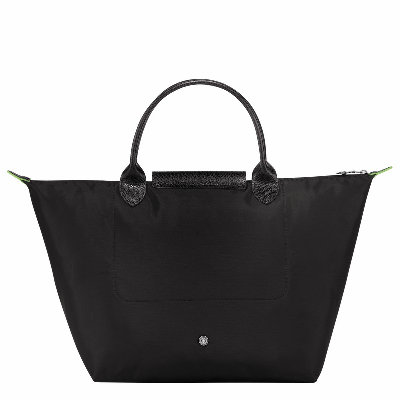 Longchamp Le Pliage Green M Handbag - Recycled canvas Black | KXLV47306