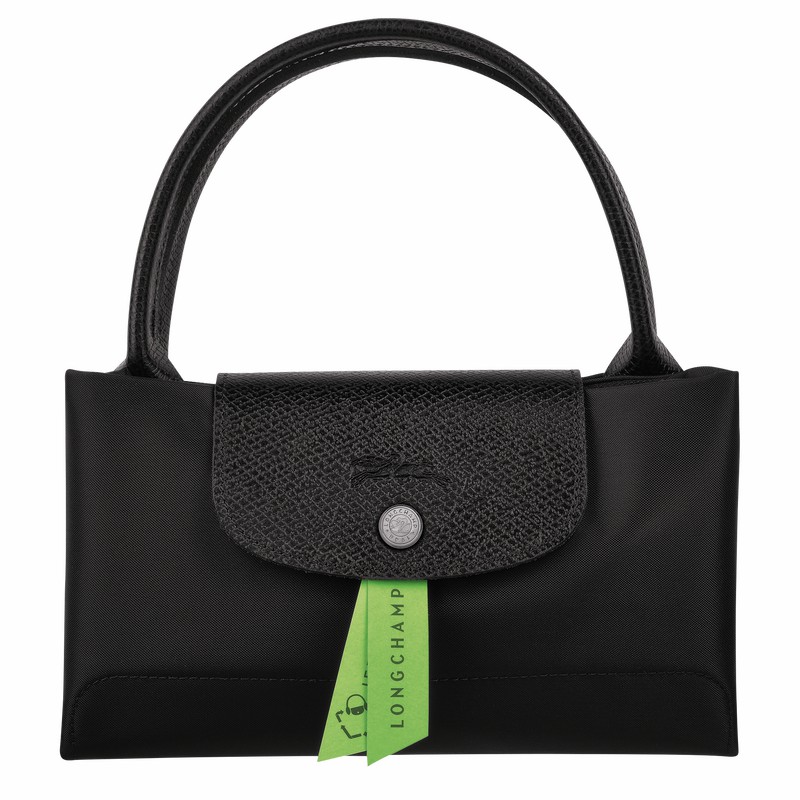 Longchamp Le Pliage Green M Handbag - Recycled canvas Black | KXLV47306