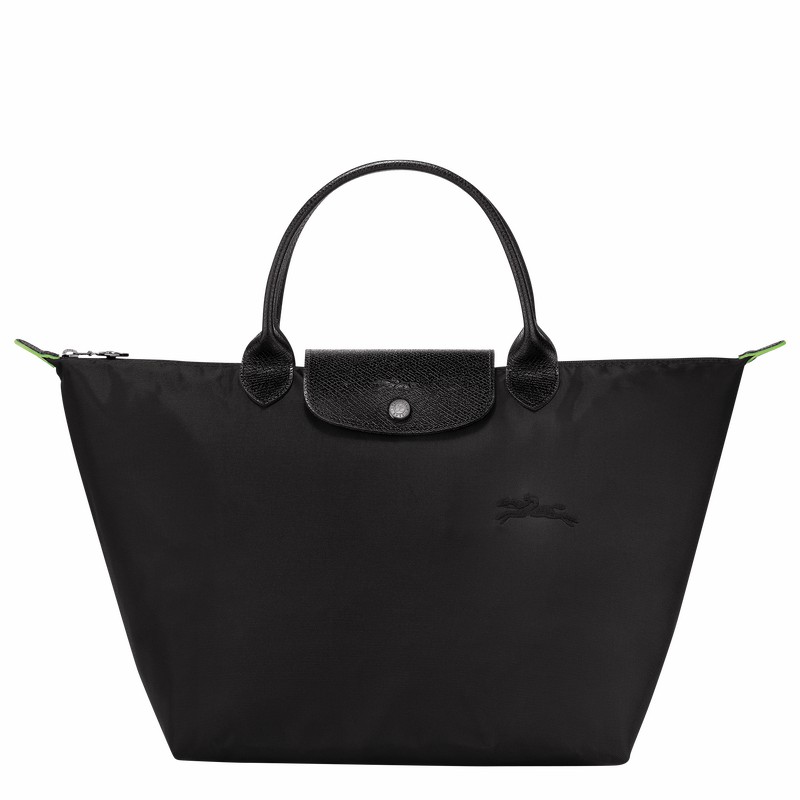 Longchamp Le Pliage Green M Handbag - Recycled canvas Black | KXLV47306