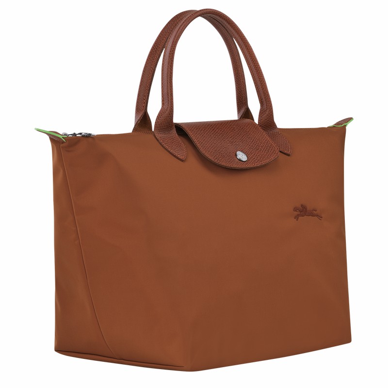 Longchamp Le Pliage Green M Handbag - Recycled canvas Brown | FPQH43102