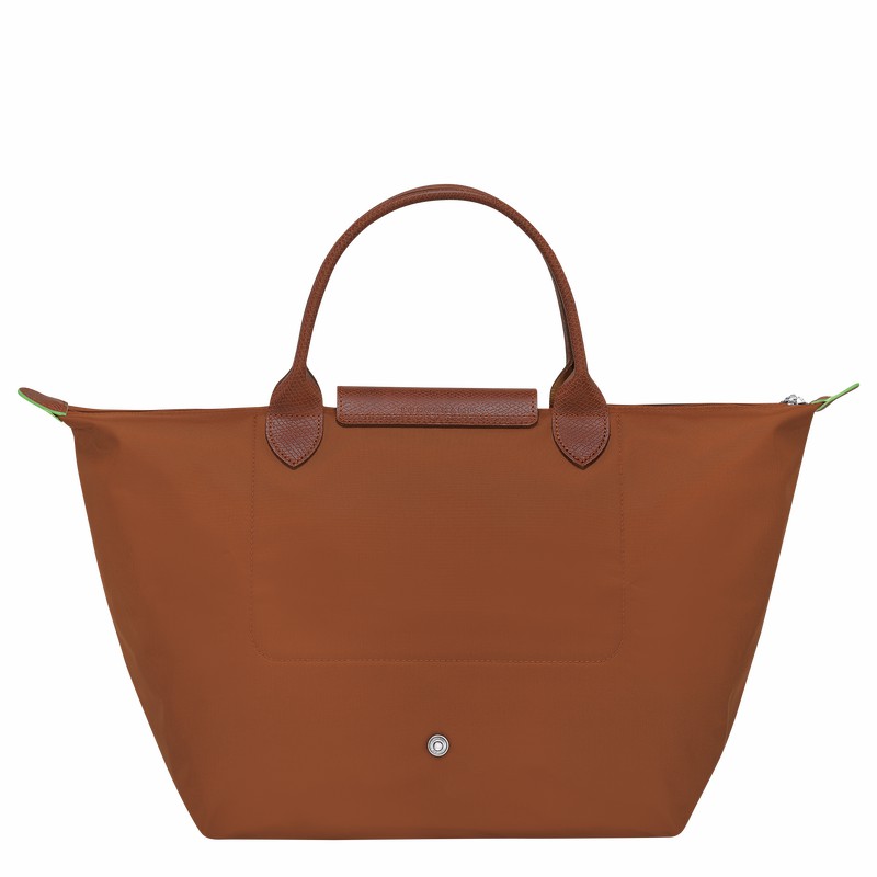 Longchamp Le Pliage Green M Handbag - Recycled canvas Brown | FPQH43102