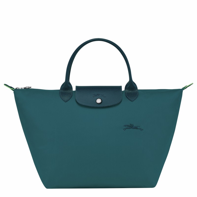 Longchamp Le Pliage Green M Handbag - Recycled canvas Peacock | HDCW05713