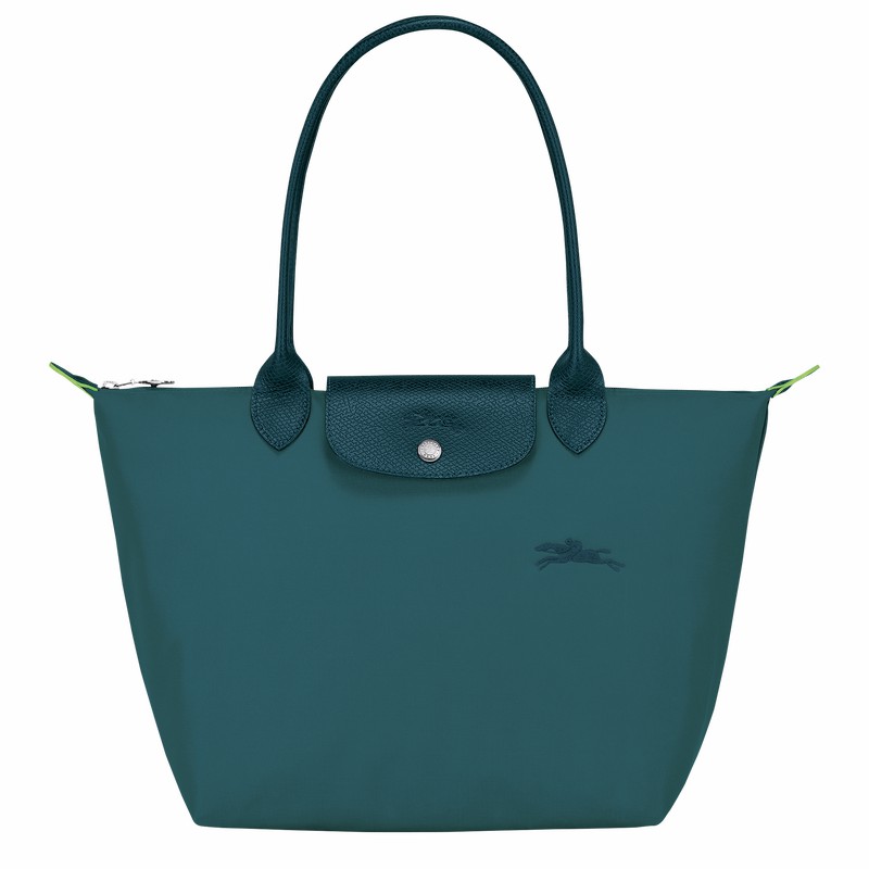 Longchamp Le Pliage Green M Tote bag - Recycled canvas Peacock | QTVO26931