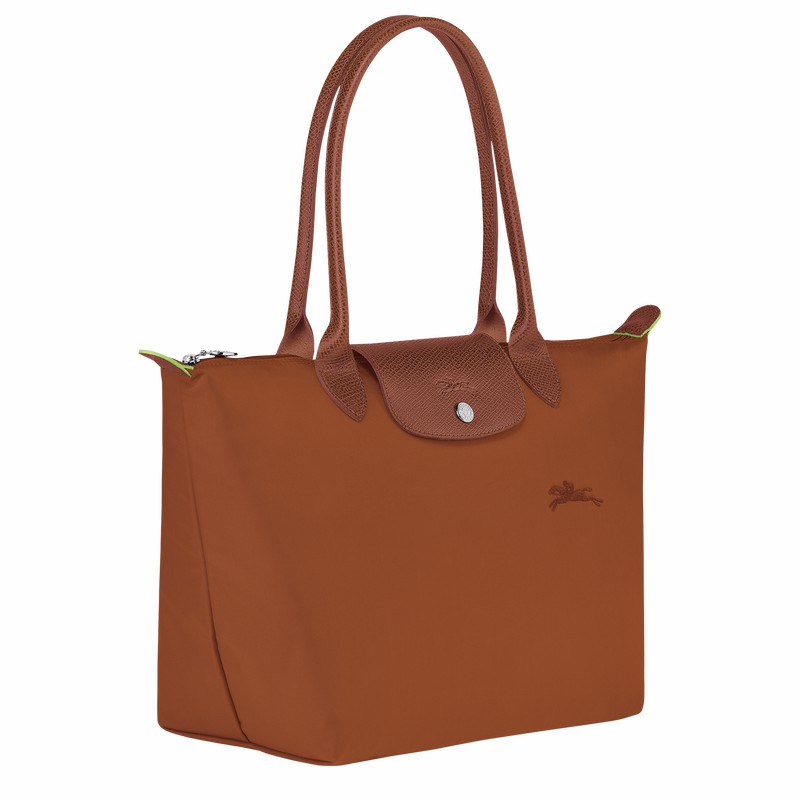 Longchamp Le Pliage Green M Tote bag - Recycled canvas Brown | LAKZ43170