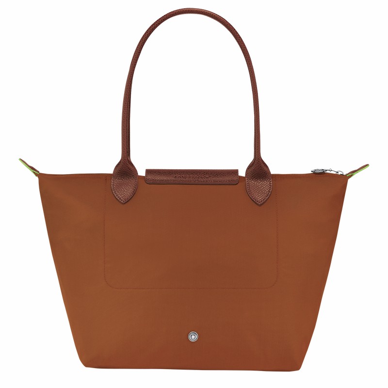 Longchamp Le Pliage Green M Tote bag - Recycled canvas Brown | LAKZ43170