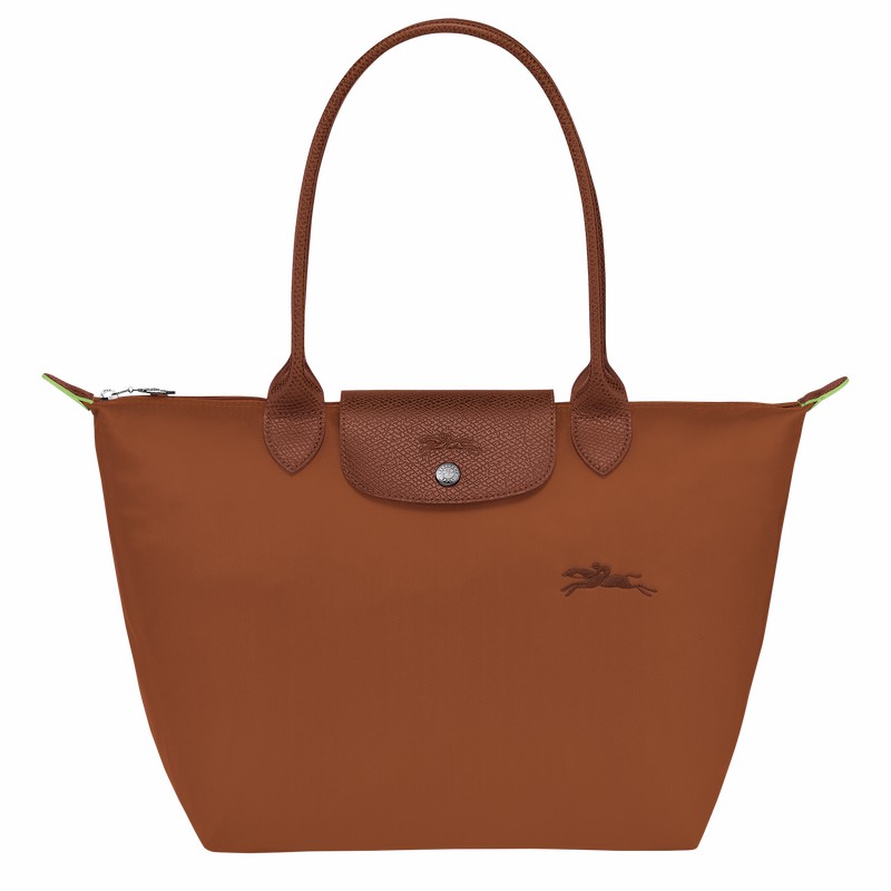 Longchamp Le Pliage Green M Tote bag - Recycled canvas Brown | LAKZ43170