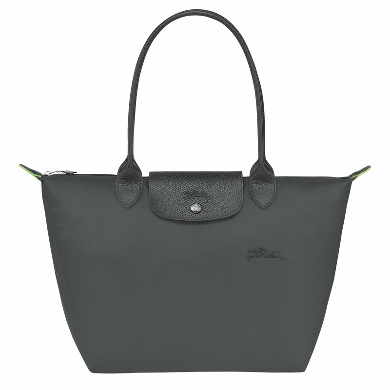 Longchamp Le Pliage Green M Tote bag - Recycled canvas Deep Grey | DBZJ83671