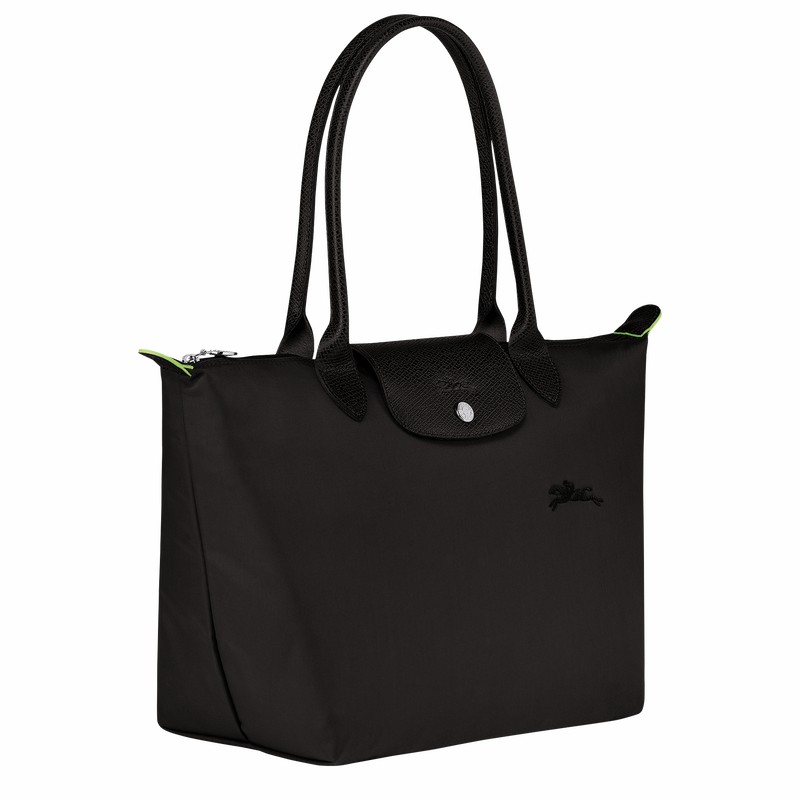 Longchamp Le Pliage Green M Tote bag - Recycled canvas Black | ANMC51683