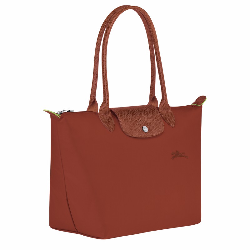 Longchamp Le Pliage Green M Tote bag - Recycled canvas Brown | XAUJ03751