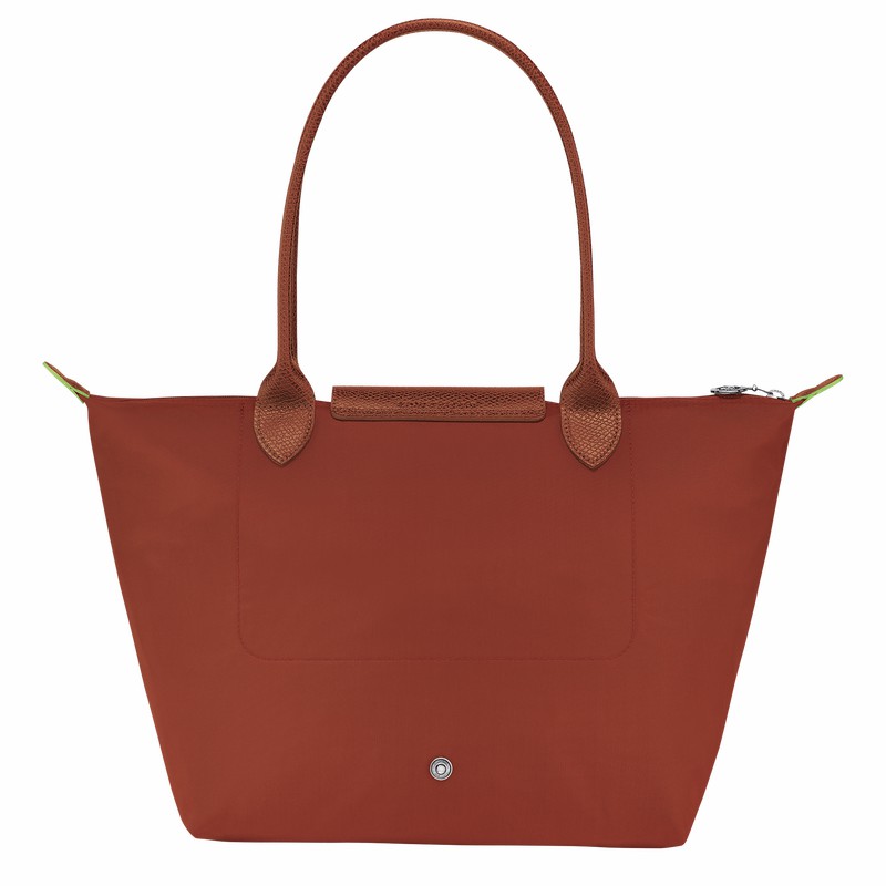 Longchamp Le Pliage Green M Tote bag - Recycled canvas Brown | XAUJ03751