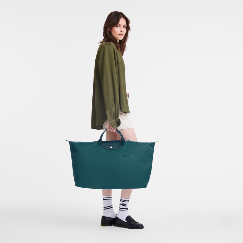 Longchamp Le Pliage Green M Travel bag - Recycled canvas Peacock | GSJT25634