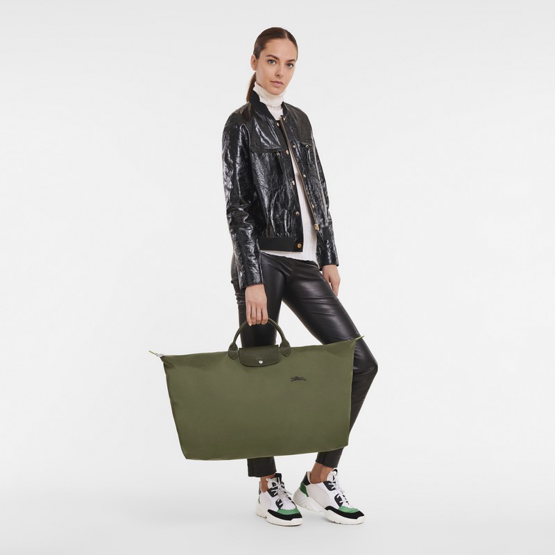 Longchamp Le Pliage Green M Travel bag - Recycled canvas Green | MYGO26801