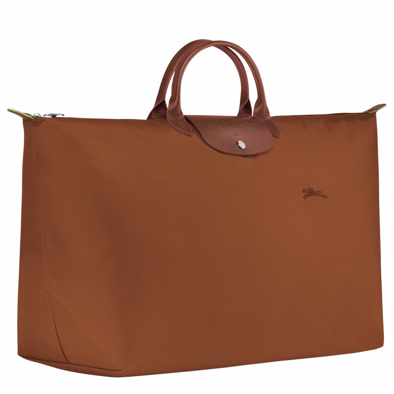 Longchamp Le Pliage Green M Travel bag - Recycled canvas Brown | VMTW64358