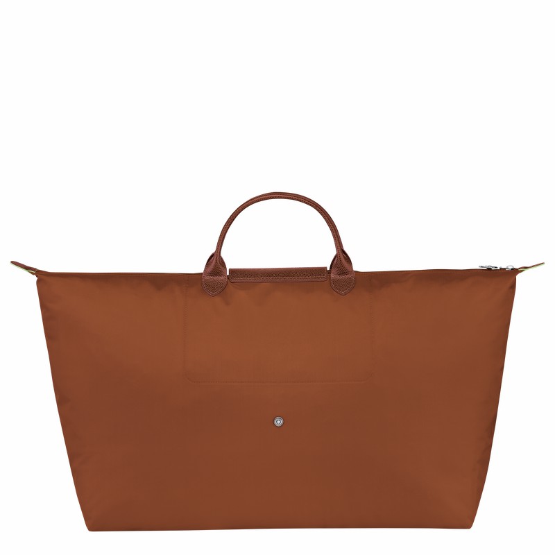 Longchamp Le Pliage Green M Travel bag - Recycled canvas Brown | VMTW64358