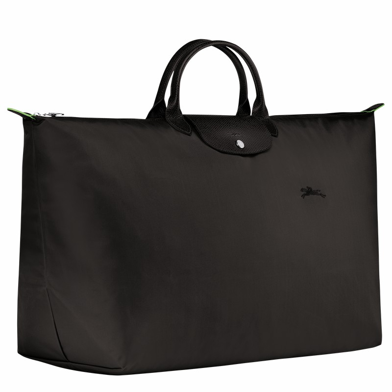 Longchamp Le Pliage Green M Travel bag - Recycled canvas Black | VWDB52079