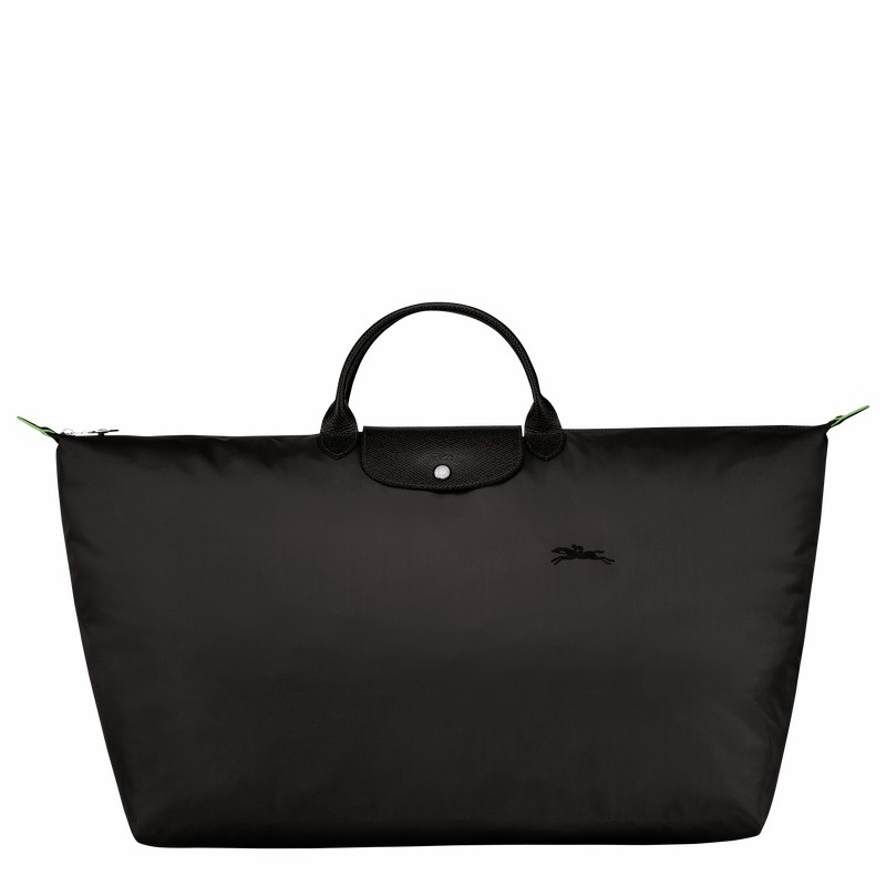 Longchamp Le Pliage Green M Travel bag - Recycled canvas Black | VWDB52079