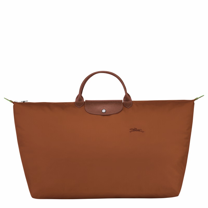 Longchamp Le Pliage Green M Travel bag - Recycled canvas Brown | TBUD02438