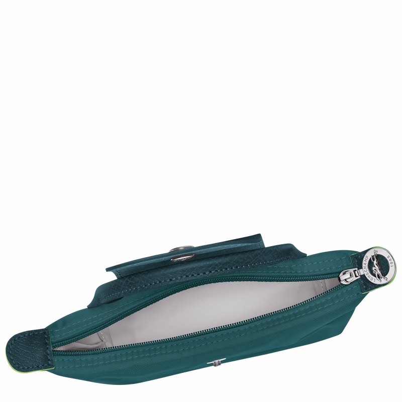 Longchamp Le Pliage Green Pouch with handle - Recycled canvas Peacock | HUMT63012