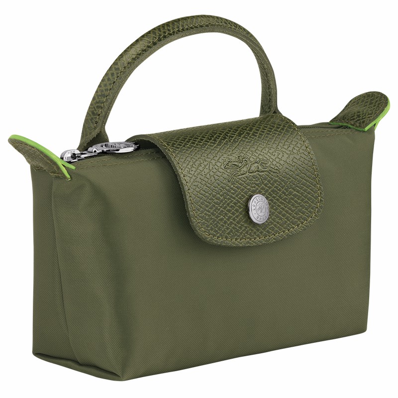 Longchamp Le Pliage Green Pouch with handle - Recycled canvas Green | TKOB76095