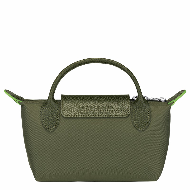 Longchamp Le Pliage Green Pouch with handle - Recycled canvas Green | TKOB76095