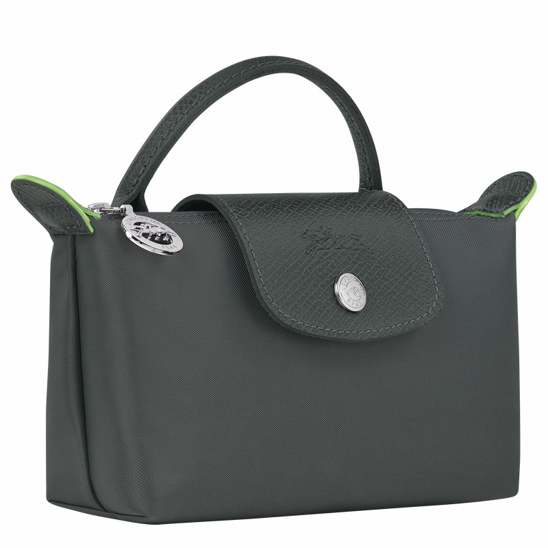 Longchamp Le Pliage Green Pouch with handle - Recycled canvas Deep Grey | JAEU37856