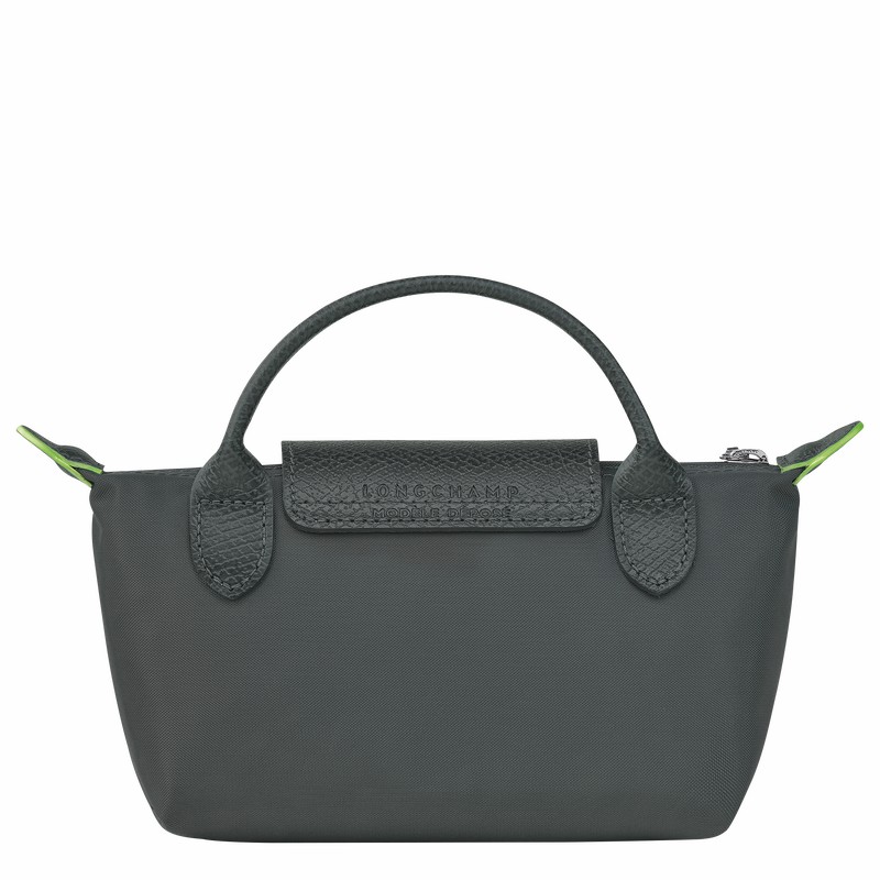 Longchamp Le Pliage Green Pouch with handle - Recycled canvas Deep Grey | JAEU37856