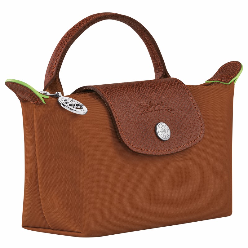 Longchamp Le Pliage Green Pouch with handle - Recycled canvas Brown | LKBT21704