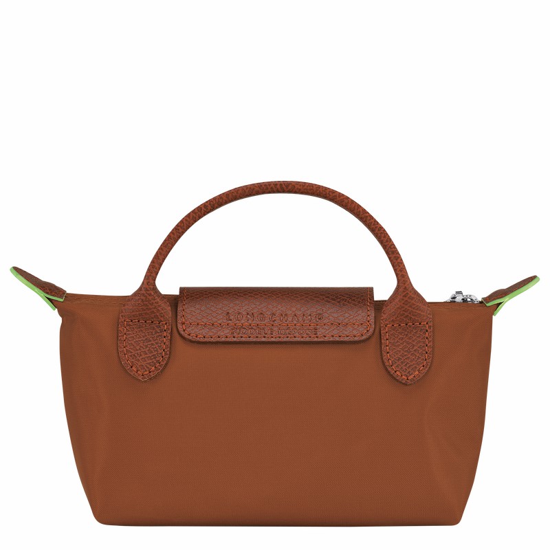 Longchamp Le Pliage Green Pouch with handle - Recycled canvas Brown | LKBT21704