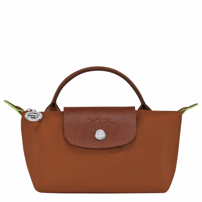 Longchamp Le Pliage Green Pouch with handle - Recycled canvas Brown | LKBT21704