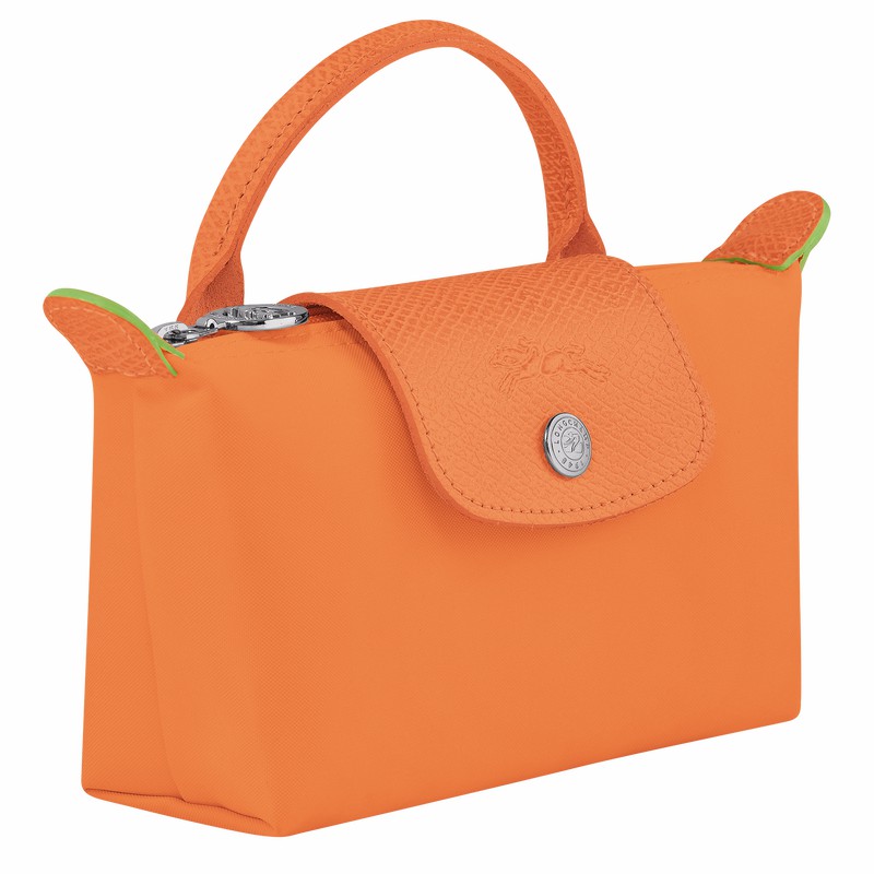 Longchamp Le Pliage Green Pouch with handle - Recycled canvas Orange | LNOP65938