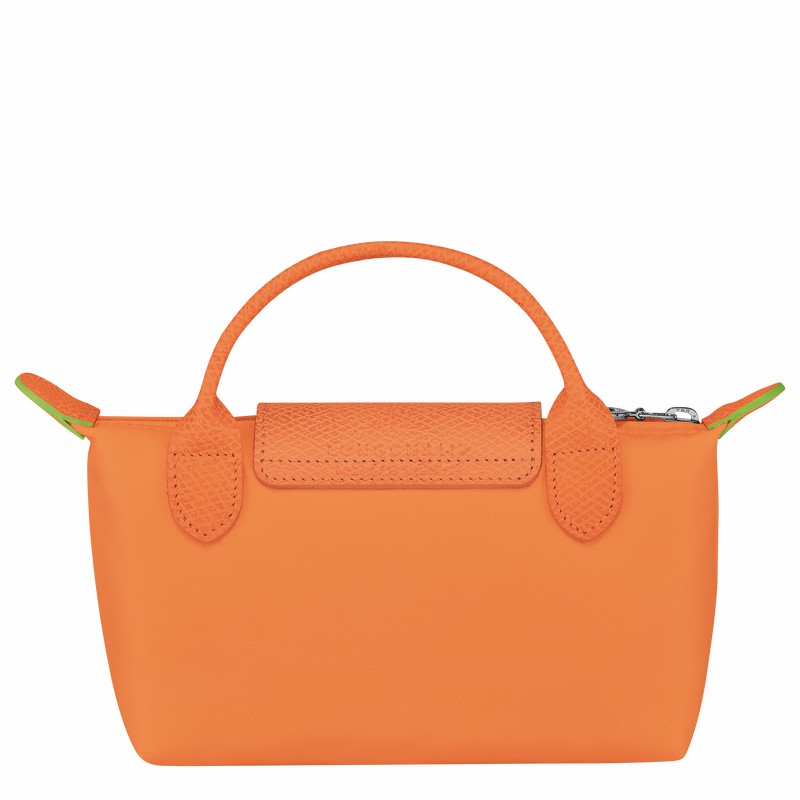 Longchamp Le Pliage Green Pouch with handle - Recycled canvas Orange | LNOP65938