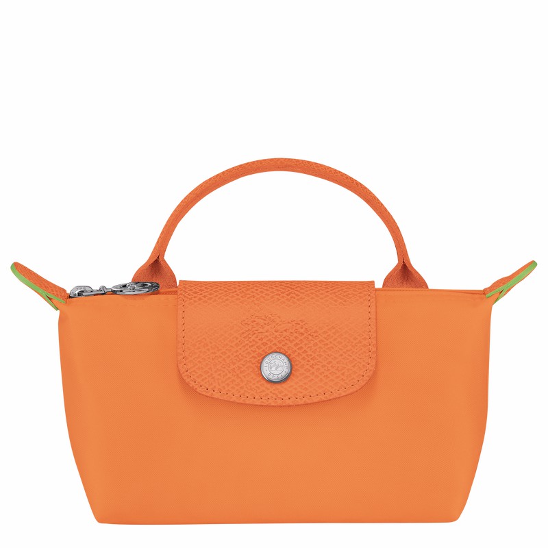 Longchamp Le Pliage Green Pouch with handle - Recycled canvas Orange | LNOP65938