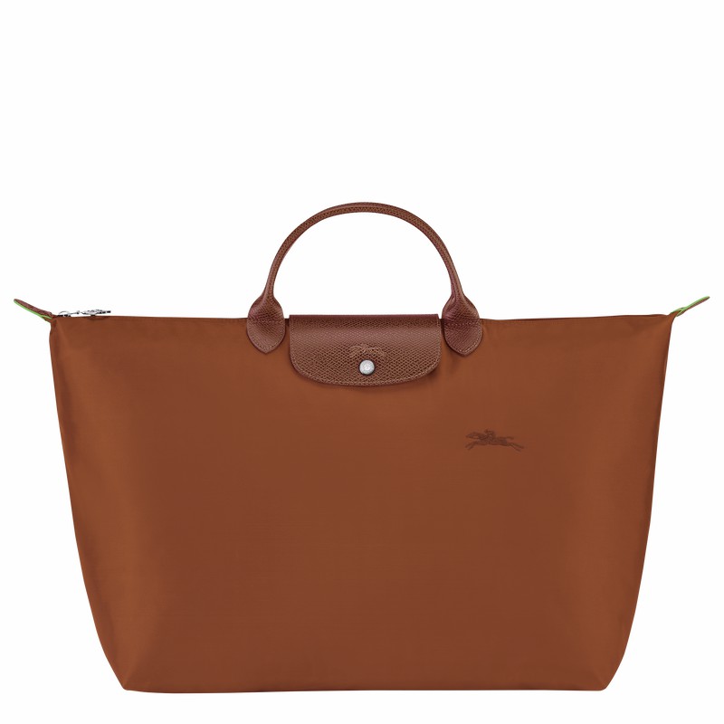 Longchamp Le Pliage Green S Travel bag - Recycled canvas Brown | XDEZ06871