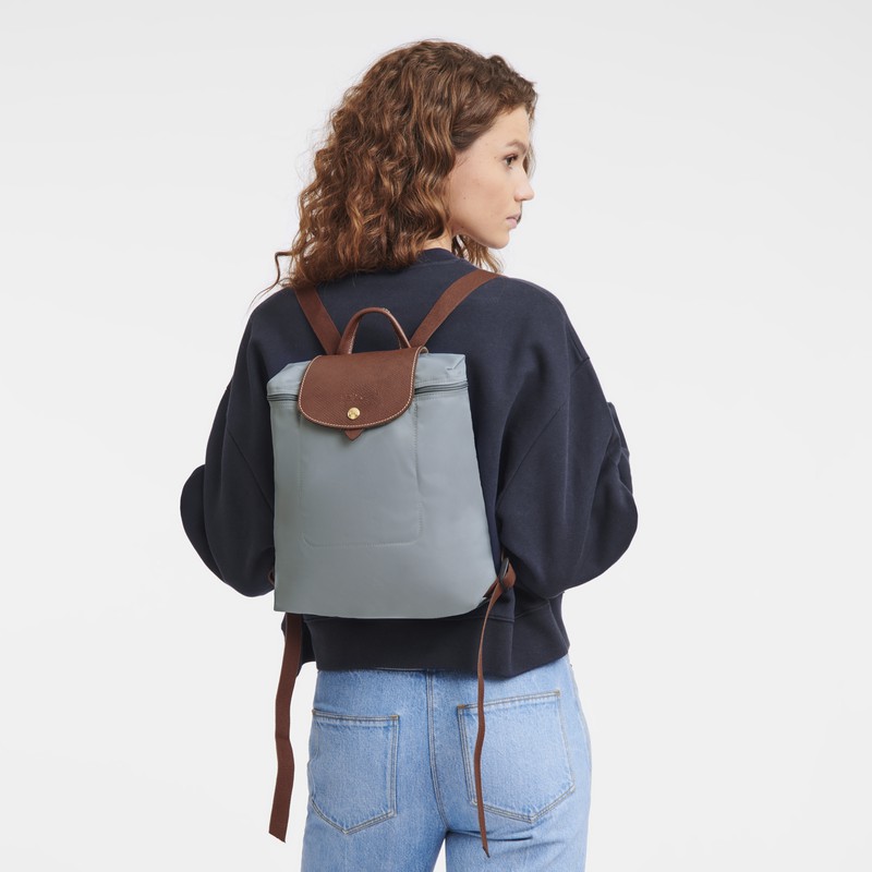 Longchamp Le Pliage Original M Backpack - Recycled canvas Grey | PWQE90316