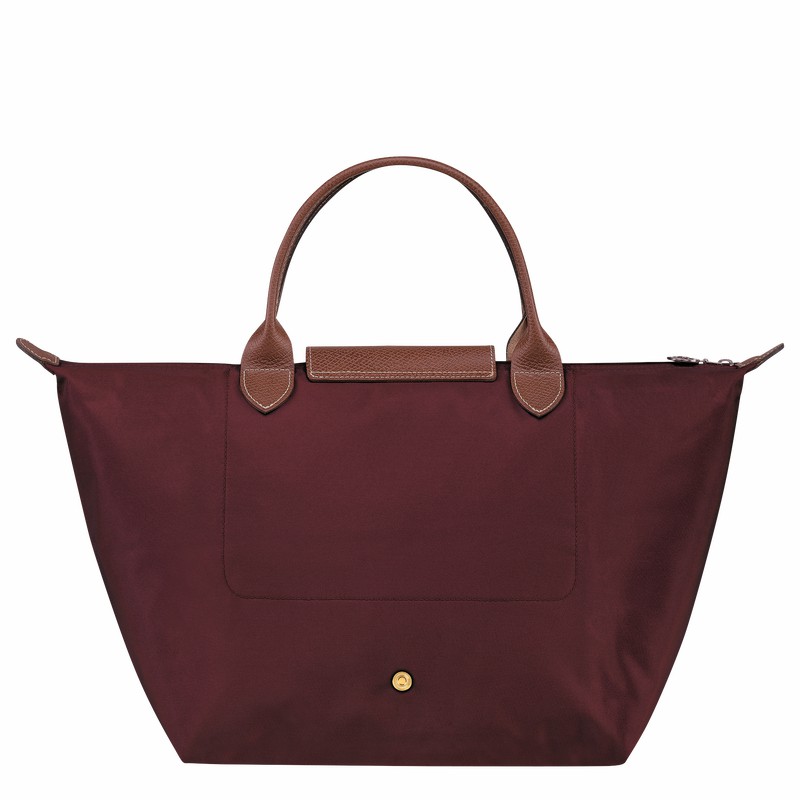 Longchamp Le Pliage Original M Handbag - Recycled canvas Burgundy | EZFO81475