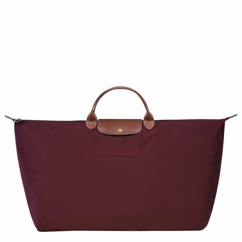 Longchamp Le Pliage Original M Travel bag - Recycled canvas Burgundy | KXSC93586