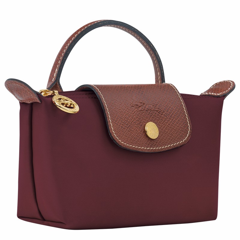 Longchamp Le Pliage Original Pouch with handle - Recycled canvas Burgundy | PNOV37812