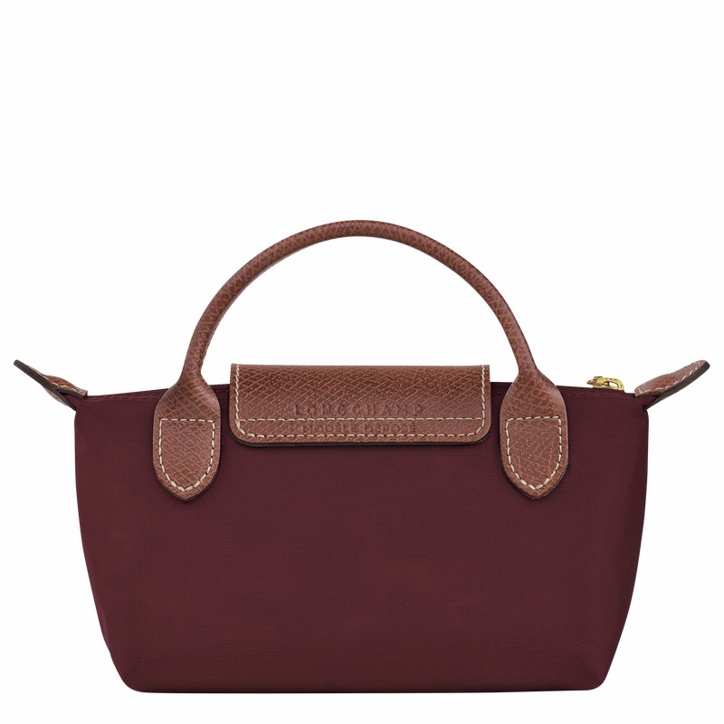 Longchamp Le Pliage Original Pouch with handle - Recycled canvas Burgundy | PNOV37812