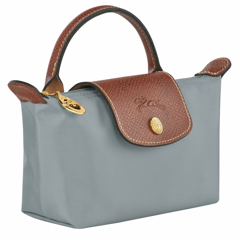 Longchamp Le Pliage Original Pouch with handle - Recycled canvas Grey | TIEP65127