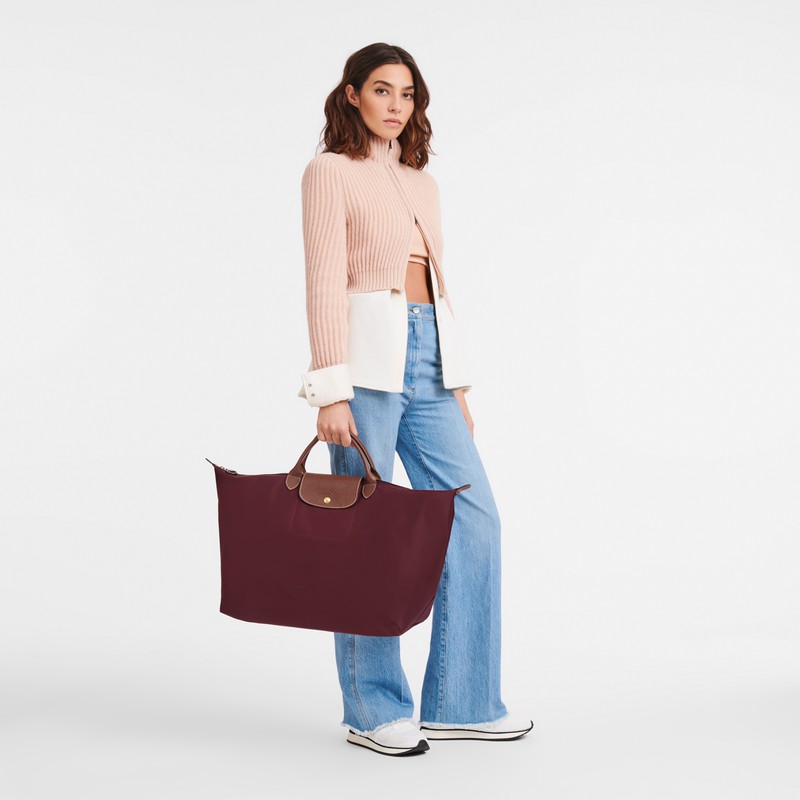 Longchamp Le Pliage Original S Travel bag - Recycled canvas Burgundy | QLTN38025