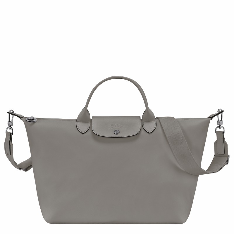 Longchamp Le Pliage Xtra L Handbag - Leather Grey | DFIN45863