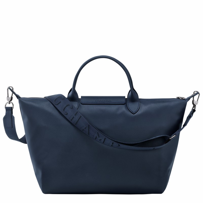 Longchamp Le Pliage Xtra L Handbag - Leather Navy | QECJ86234