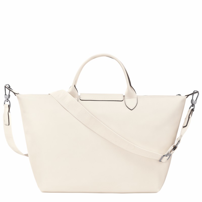 Longchamp Le Pliage Xtra L Handbag - Leather White | OEPU30592