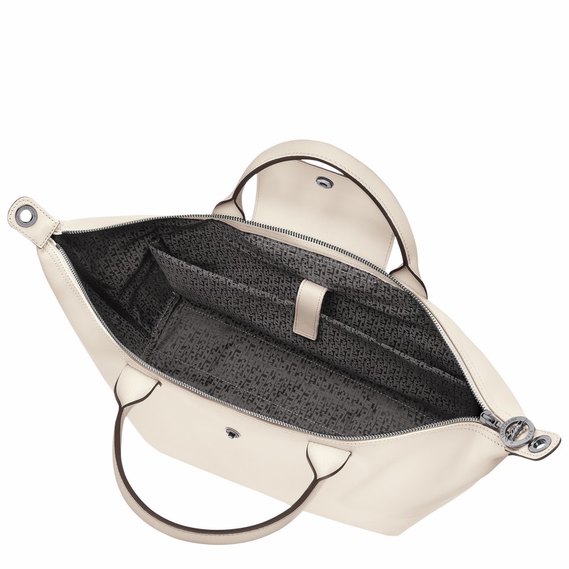 Longchamp Le Pliage Xtra L Handbag - Leather White | OEPU30592