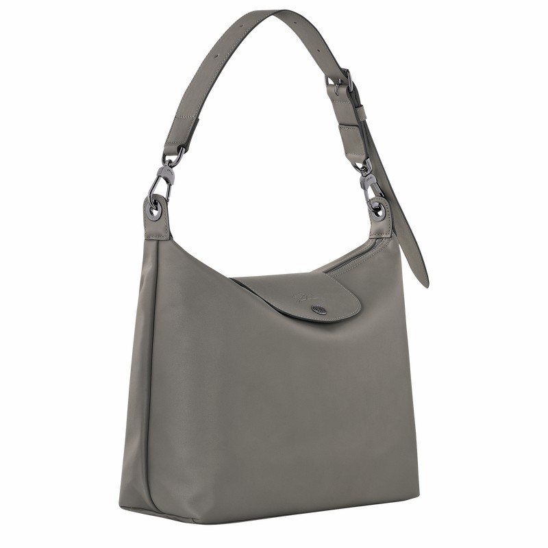 Longchamp Le Pliage Xtra M Hobo bag - Leather Grey | MJLP69217