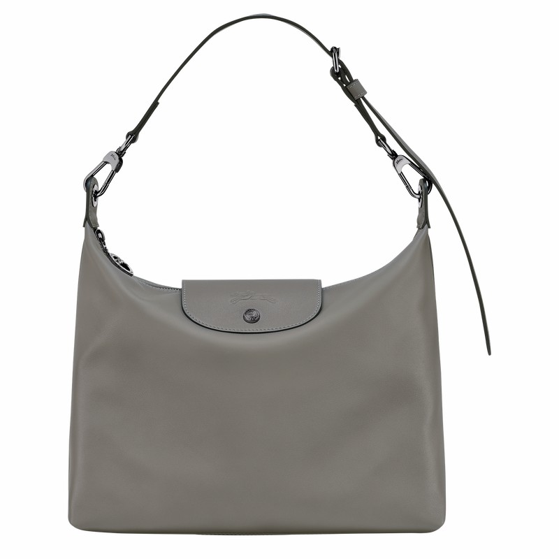 Longchamp Le Pliage Xtra M Hobo bag - Leather Grey | MJLP69217