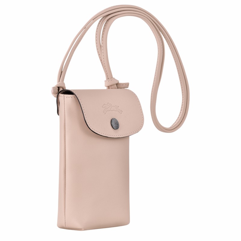 Longchamp Le Pliage Xtra Phone case with leather lace - Leather Beige | BRKM21475