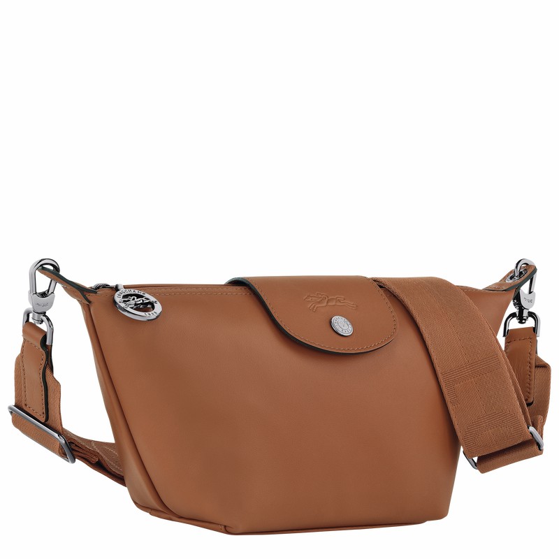 Longchamp Le Pliage Xtra XS Crossbody bag - Leather Brown | EABZ72591