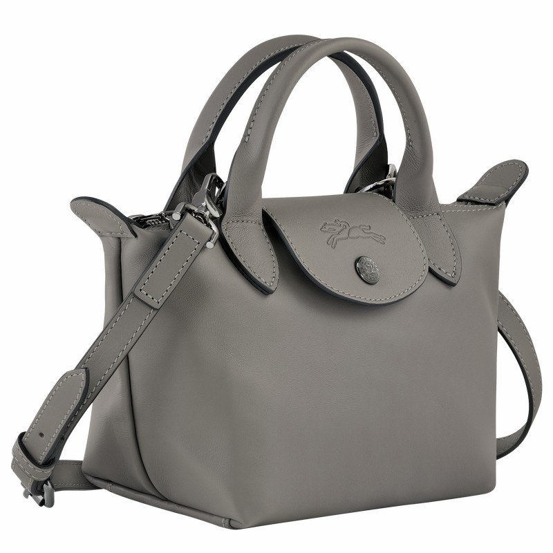 Longchamp Le Pliage Xtra XS Handbag - Leather Grey | BMSI24051